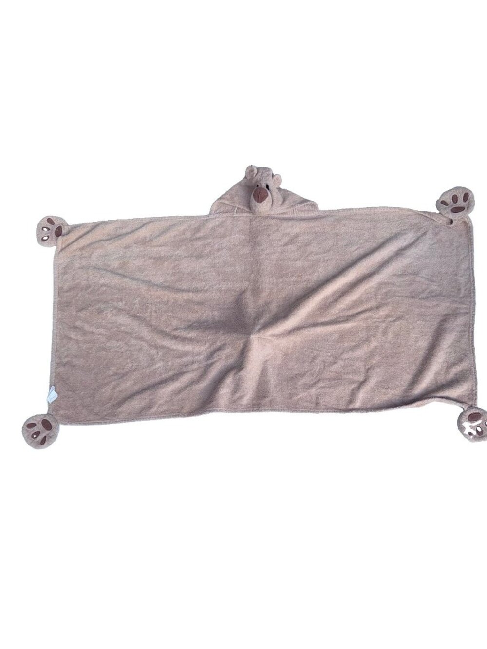 VTG Pottery Barn Kids Outlet Bear Hooded Bath Towel Beach Brown 100% Cotton Y2K